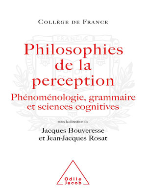 cover image of Philosophies de la perception